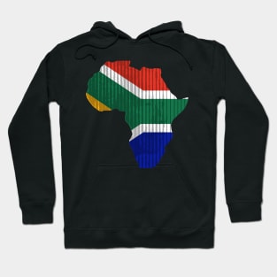 South Africa Flag in Shape of Africa Hoodie